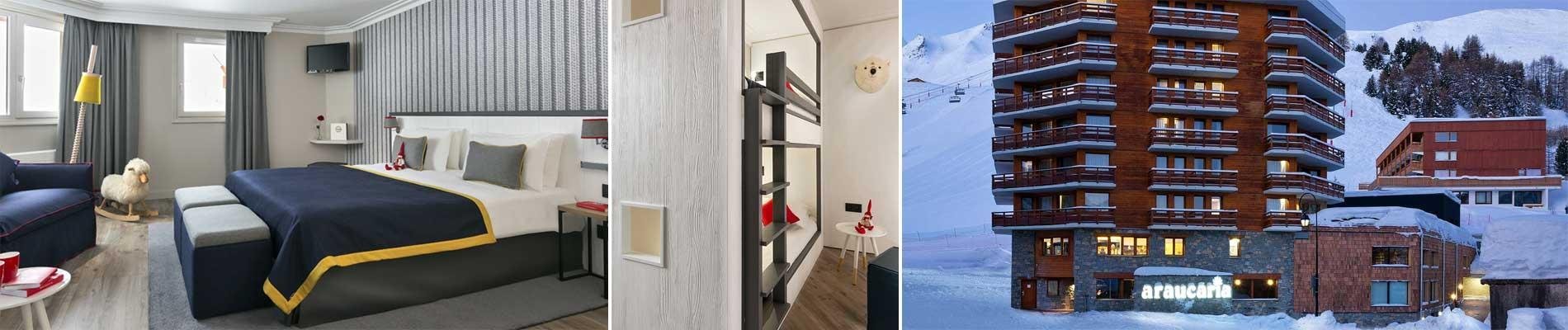 hotel araucaria la plagne kindvriendelijk ski paradiski